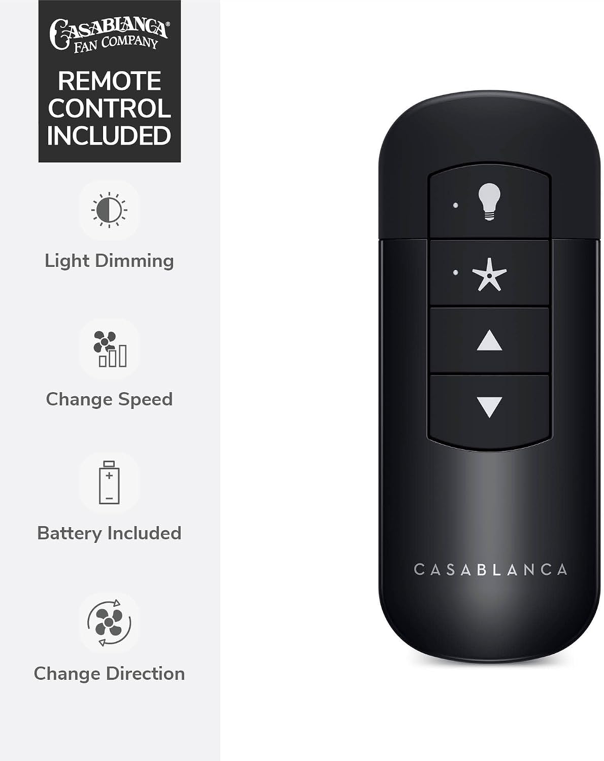 Casablanca - Julia Indoor/Outdoor Ceiling Fan With Light, Wall Control, Remote, 52-inch, 6-speed DC Motor, Energy Star, for porches, patios, sunrooms, bathrooms (Fresh White)