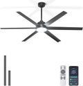 65 Inch Ceiling Fan with Lights - Black Ceiling Fan with Remote & APP Control, 3CCT, Dimmable, Quiet Reversible DC Motor, Indoor Outdoor Ceiling Fans for Patio Living Room Garage Shop