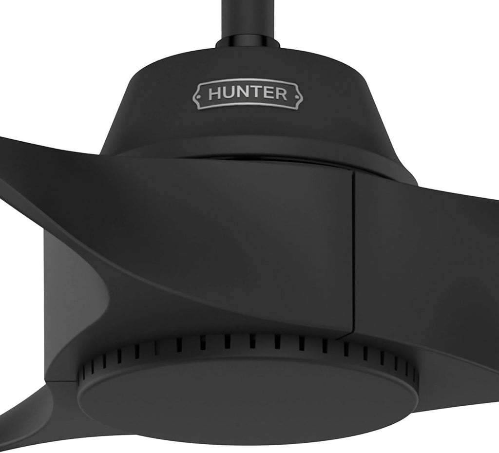 Hunter Fan 60 inch Ceiling Fan with No Light, Outdoor or Indoor Black Ceiling Fan for Porch, Living Room, Office, Kitchen, Garage, 3 Blades (Renewed)
