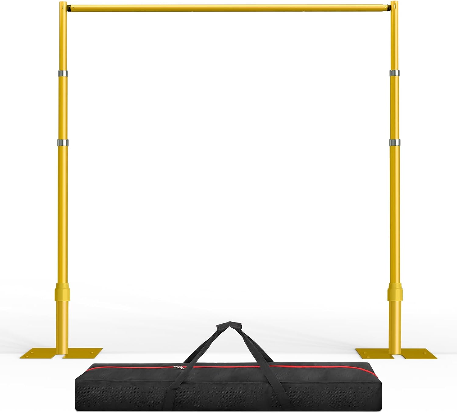 EMART Pipe and Drape Backdrop Stand Kit, 8.9ftx10ft Heavy Duty Adjustable Photo Background, Metal Frame with Flat Base for Wedding, Birthday Party, Banquet Decorations - Gold