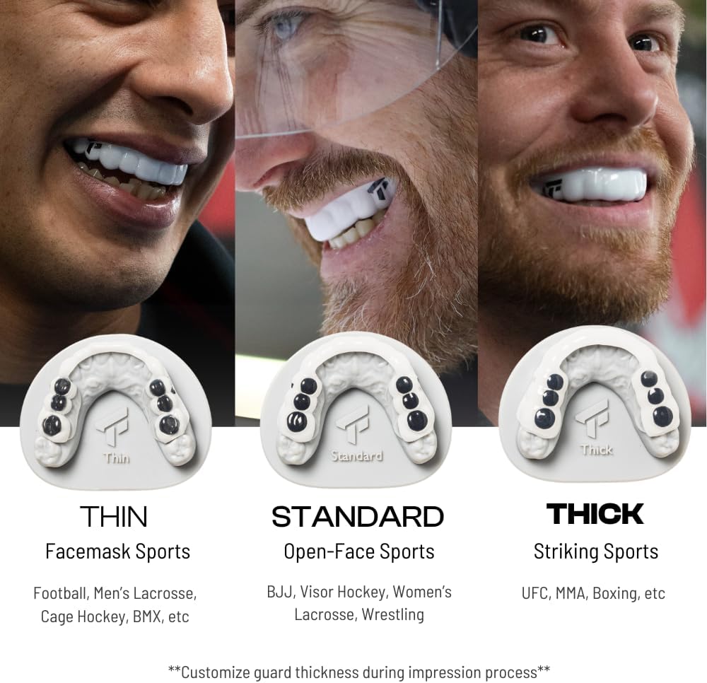 TRUFIT - Custom Sports Mouthguard, Football Mouth Guard, Custom Fit Mouth Guard, Boxing, Lacrosse, Hockey, MMA, Football, Dental Mouthpiece, Adult & Youth, Durable, BPA-Free, Slim, Comfortable Fit