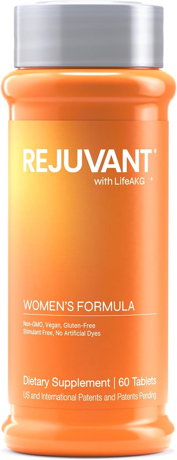 Rejuvant Women's AKG Longevity Supplement 1000MG Ultra 98% Pure (Calcium Alpha-Ketoglutarate), New Formula, Coated Tablets, Patented Vitamin Rich Controlled Release Formula, 60 Tablets