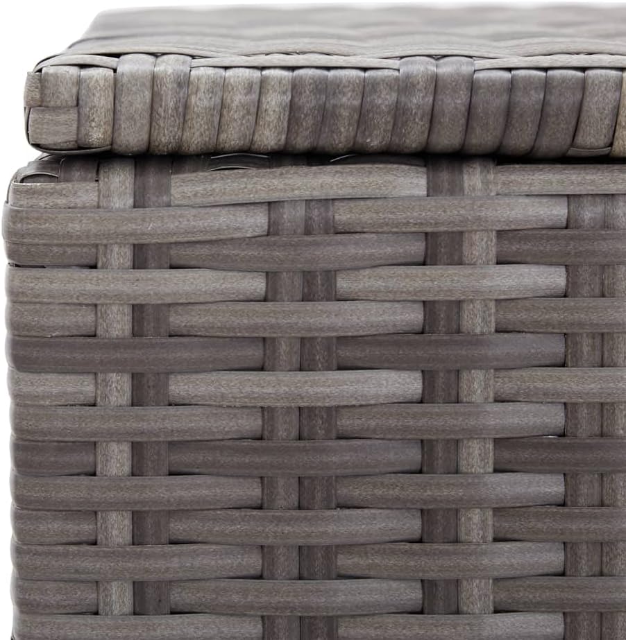 Garden Storage Box Indoor/Outdoor Storage Container and Gardening Tools - Store Items on Patio, Garage, Yard.Poly Rattan 39.4'x19.7'x19.7' Gray
