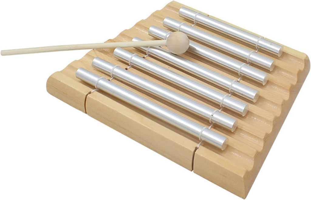 TSTS 7-Tone Chimes Meditation Chime Wind Bell Beginner Percussion Instrument with Mallet Percussion Glockenspiel Bell