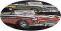 Classic Car Roadsters Old Fashioned Coral Velvet Round Floor Mat Non-Slip Bath Rug Floor Covering for Bathroom Vanity Guest Suite & Vacation Home