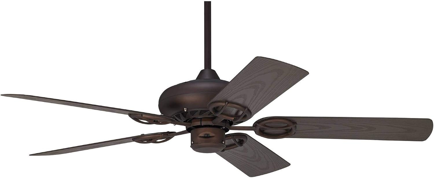 Casa Vieja 52' Orb Industrial Rustic Indoor Outdoor Ceiling Fan Oil Rubbed Bronze Brown Wet Rated for Patio Exterior House Home Porch Gazebo Garage Barn
