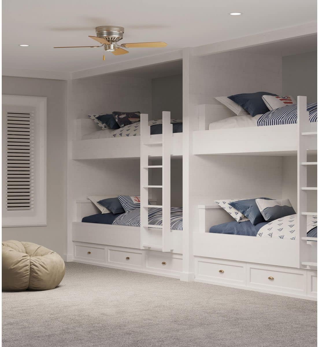 Progress Lighting AirPro Collection 42'' Four-Blade Hugger Ceiling Fan