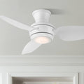 Casa Vieja 36' Whirl Modern Country Indoor Outdoor Ceiling Fan 3 Blade LED Light Remote Control Matte White Finish Blades Bedroom Patio Living Room Kitchen Porch Hugger Flush Mount Decorative Garage