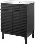 Sink Vanity Cabinet, Wood, Black White, Modern Contemporary, Hotel Bedroom Bathroom Master Suite