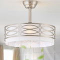 20' Silver Boho Ceiling Fan with Light, Caged Fandelier Ceiling Fans with Lights Remote Control with 6 Speeds for Bedroom, Living Room, Nursery