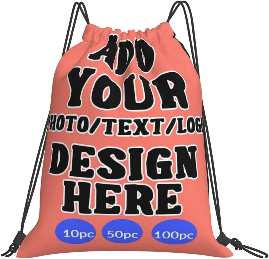 Pack Of 100 Drawstring Backpack Customizable Bulk Custom Gym Bags Lightweight Promotional Items With Logo Sport Bag For Travel Daily Use Style18