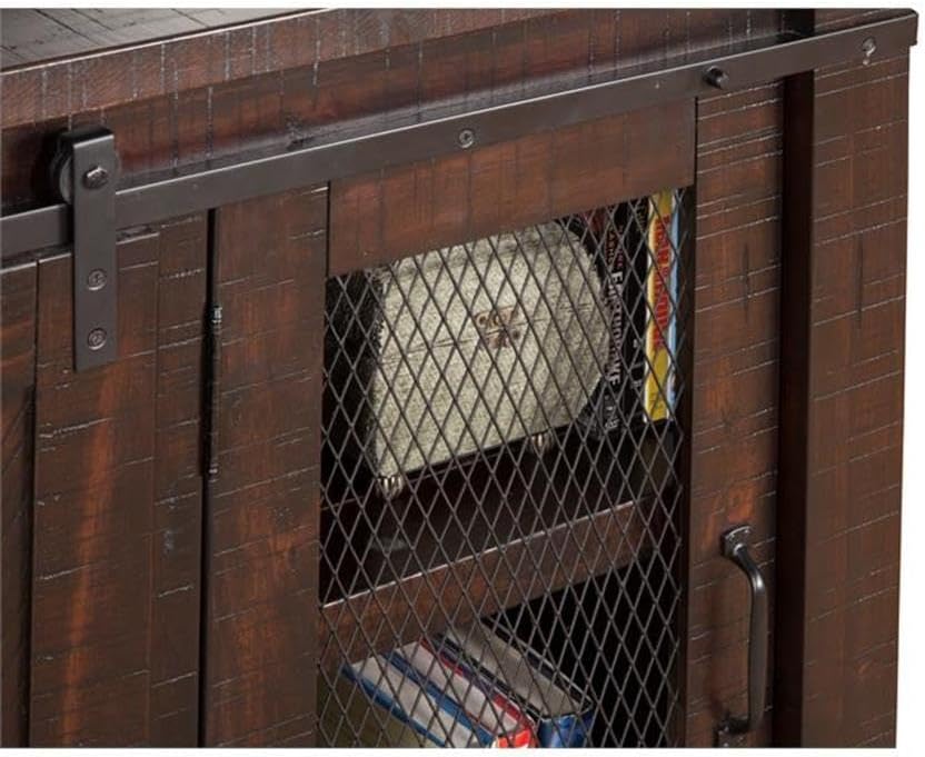 Martin Svensson Home 65' Solid Pine Wood Entertainment Center with Storage. Rustic TV Stand for TVs up to 70.' Sliding Doors, Adjustable Shelves & Cable Management – Espresso Finish