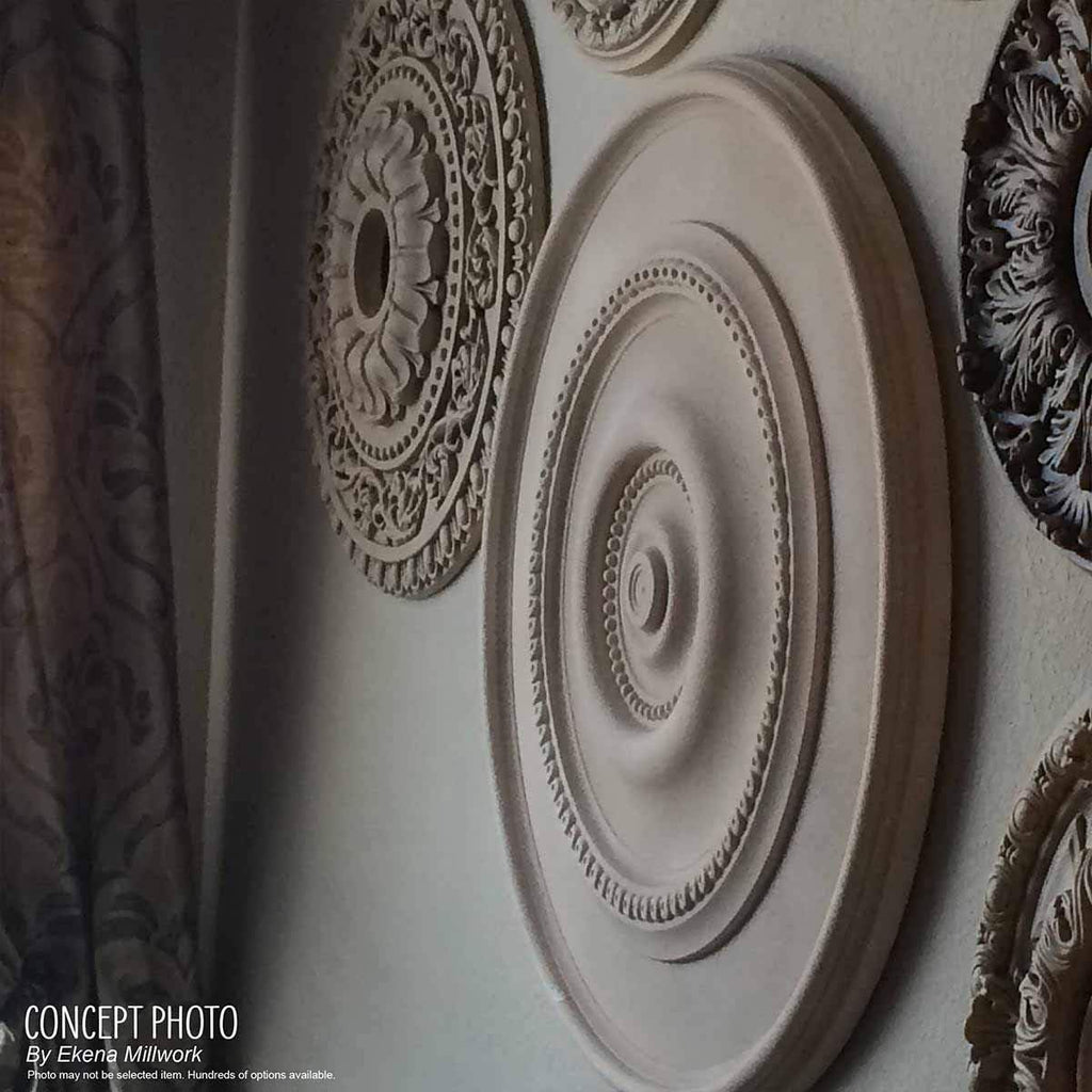 Ekena Millwork CM12CLSLS 12 3/8'OD X 4'ID X 1 1/8'P Classic Ceiling Medallion Fits Canopies Up to 7 1/4', Silver