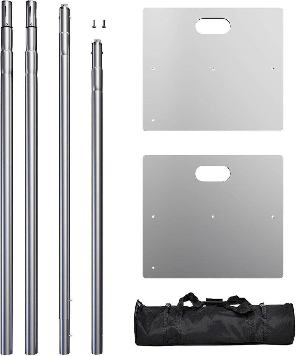 TOCRETOARE Heavy Duty Backdrop Stand, 10x10ft Pipe and Drape Backdrop Stand Kit with Adjustable Telescopic Poles Frame and Metal Base, Background Holder for Parties Wedding Birthday Photography Capacity of up to 22 lbs