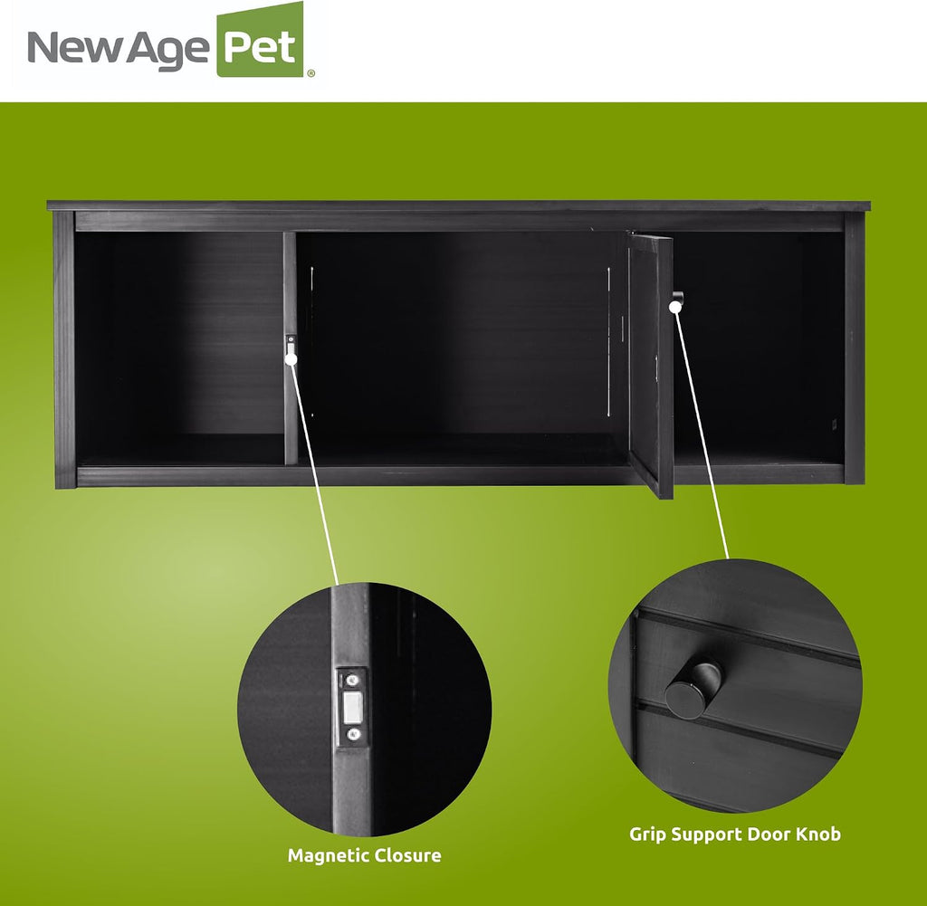 New Age Pet Lo‑Boy Versa Stand for Reptile Terrariums, Low-Profile ECOFLEX Cabinet for Stacked Large, 48' Mojave Reptile Habitats, Espresso Black