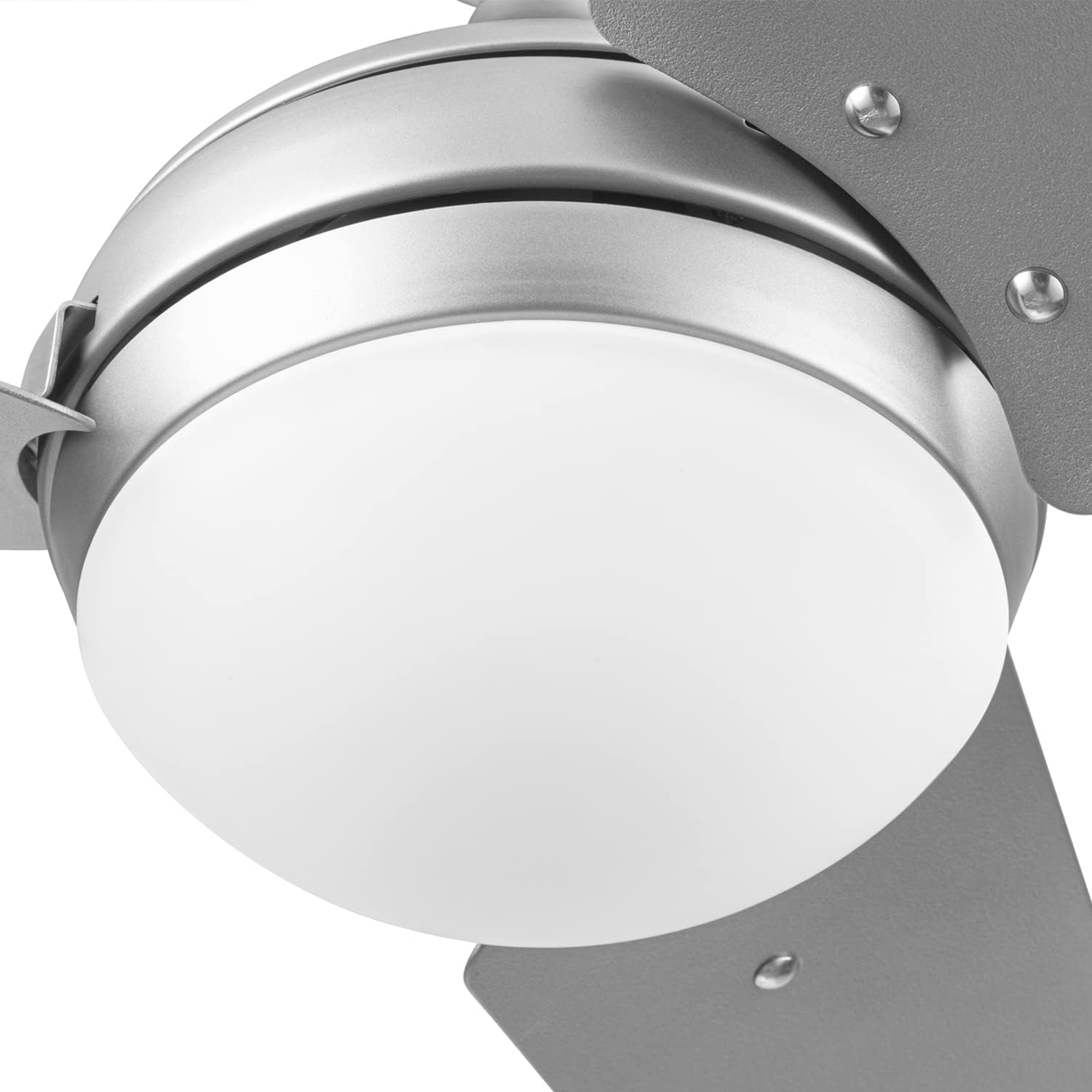 Honeywell Ceiling Fans Neyo, 52 Inch Contemporary Indoor LED Ceiling Fan with Light, Remote Control, Modern High Performance Blades, Reversible Motor Model- 51802-01 (Silver)