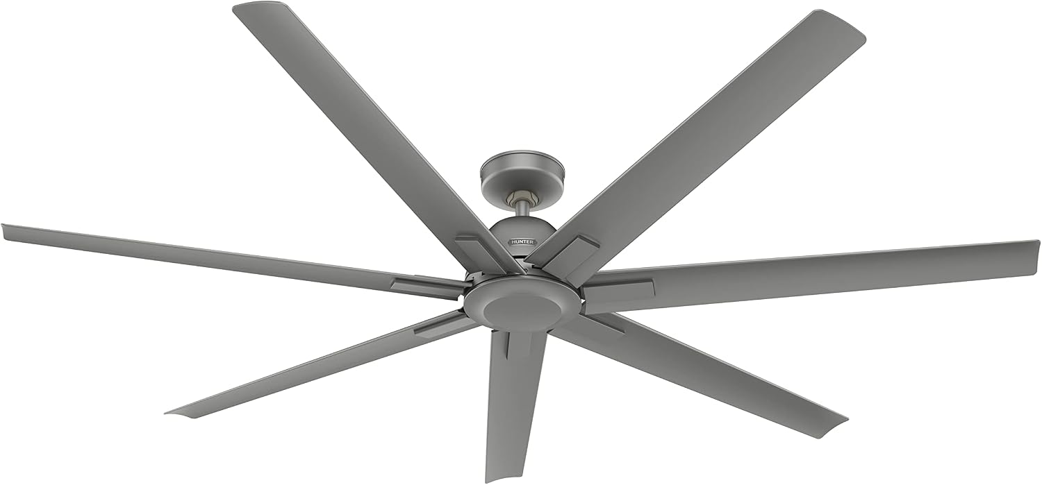 Hunter Fan 72 Inch Casual Matte Silver Finish Outdoor Ceiling Fan With 7 Blades (Renewed)