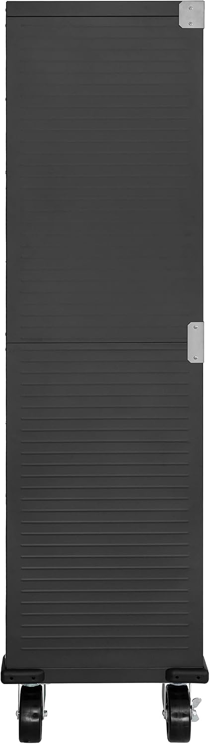 Seville Classics UltraHD Solid Steel Rolling Lockable Metal Storage Cabinet Locker Organizer, w/Adjustable Shelves for Garage, Warehouse, Office, Classroom, Graphite, 36' W x 18' D x 72' H