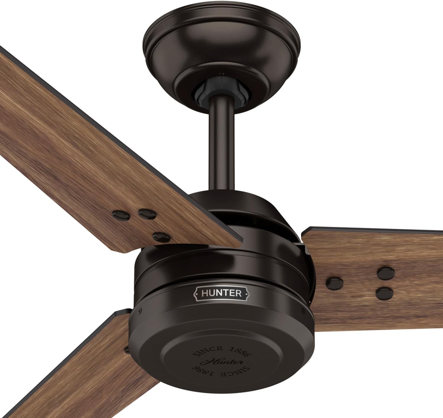 Hunter Fan 60 inch Ceiling Fan with No Light, Outdoor or Indoor Bronze Ceiling Fan with 3 Blades for Porch, Living Room, Office, Kitchen, Garage (Renewed)