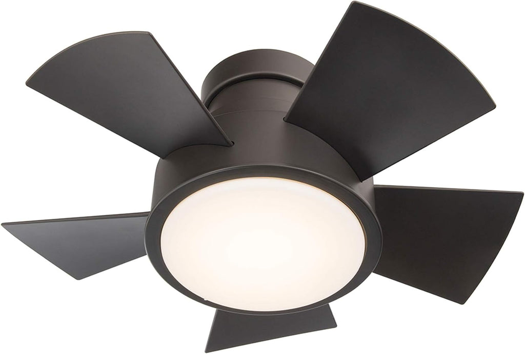 Modern Forms Vox 26 in Smart Indoor and Outdoor Smart Flush Mount Ceiling Fan in Bronze with Remote Control 3000K
