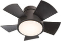 Modern Forms Vox 26 in Smart Indoor and Outdoor Smart Flush Mount Ceiling Fan in Bronze with Remote Control 3000K