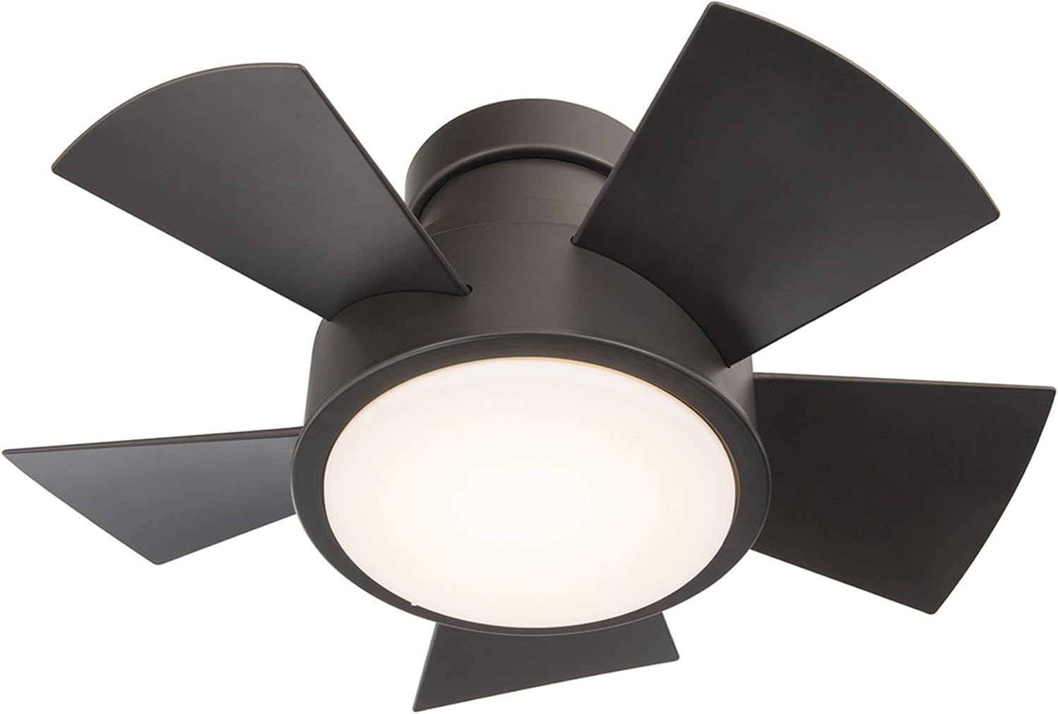 Modern Forms Vox 26 in Smart Indoor and Outdoor Smart Flush Mount Ceiling Fan in Bronze with Remote Control 3000K