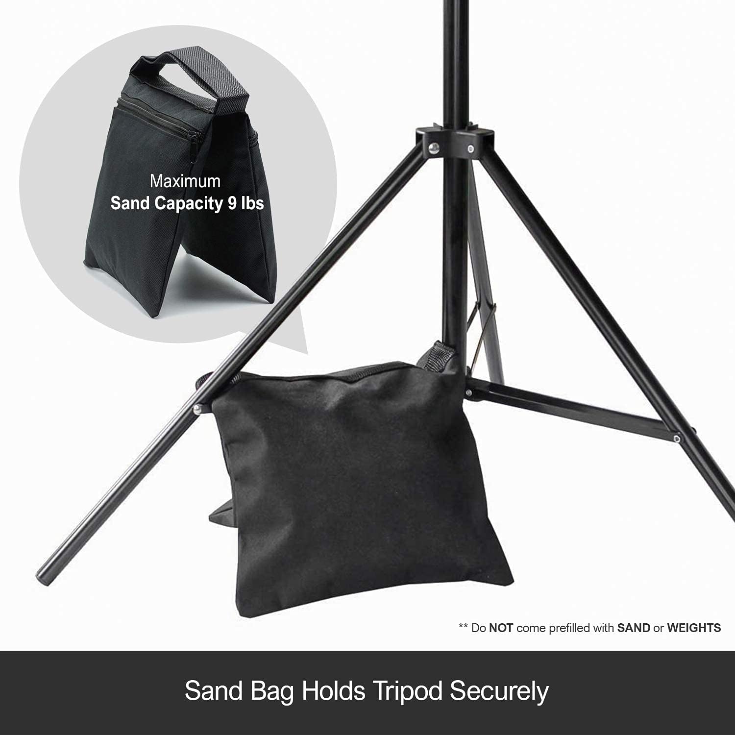 LimoStudio Photo Video Studio 10 ft. Width Adjustable Background Stand Backdrop Support Structure System Kit with Photo Clamp and Sand Bag, Photography Studio, AGG2348V2