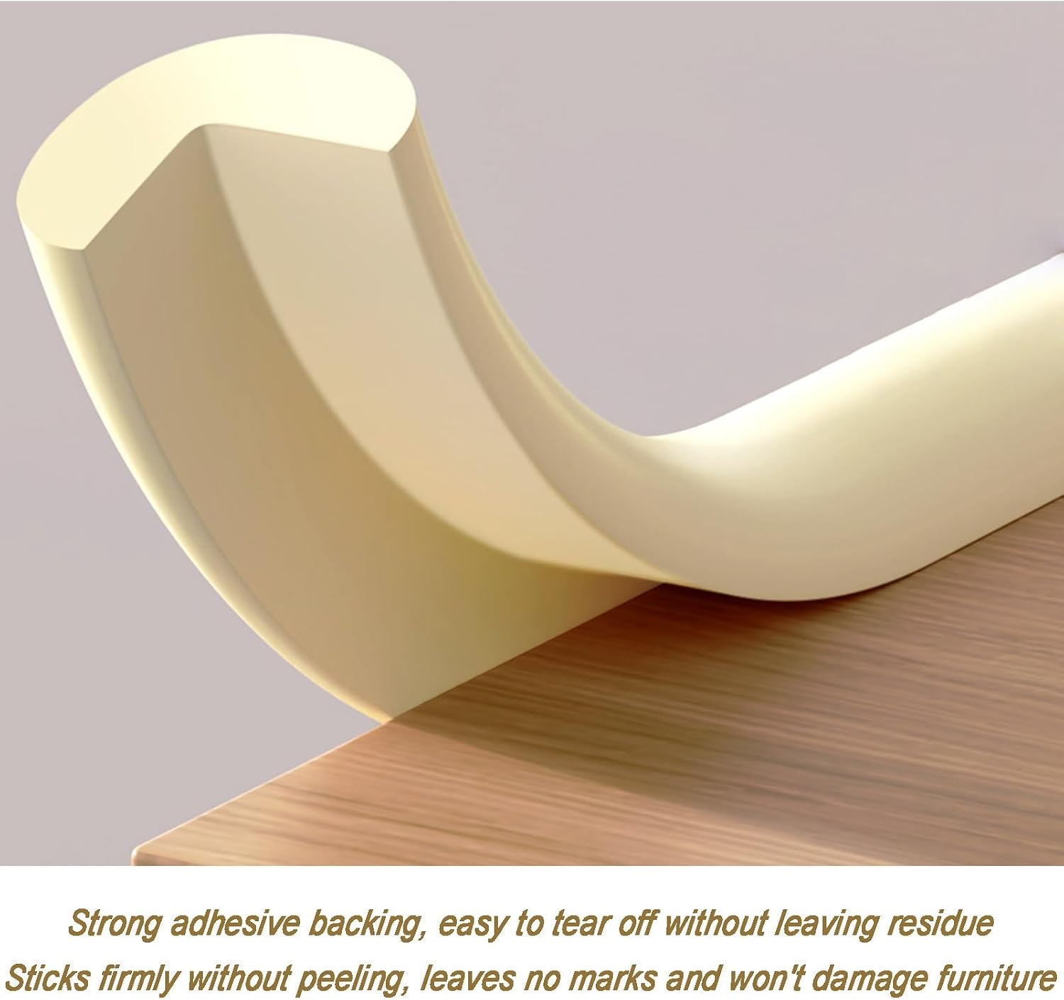 Waterproof Self-Adhesive Edge Protector Strip - W Shape Soft Foam Safety Corner Guards for Furniture, Tables, Chairs, Stairs, Cabinets, Windows (Beige, 10M Length)