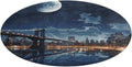 Moon Light New York City Coral Velvet Round Floor Mat Non-Slip Bath Rug Floor Covering for Bathroom Vanity Guest Suite & Vacation Home