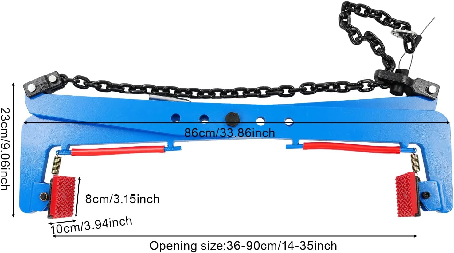 1764lbs Heavy Duty Stone Lifting Clamp 14'-35' Opening Adjustable Stone Clamp Scissor Lifter Clamp for Carrying & Vertical Transport of Concrete Blocks, Slate Sheets, Granite Slab, Timber (Blue)