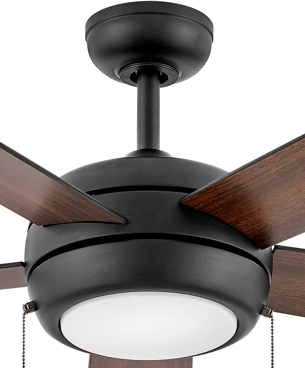 Hinkley Croft 42' Indoor Ceiling Fan with Light - Pull Chain Operation, Reversible Wooden Fan Blades, Integrated LED - Matte Black