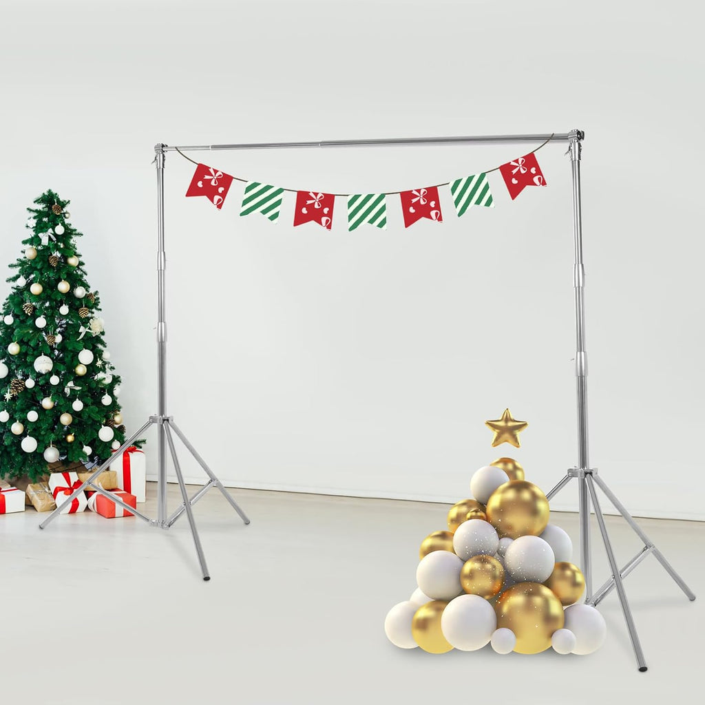 Photography Backdrop Stand 9.84x9.45ft(WxH) Photo Studio Adjustable Background Stand Support Kit with Clamps and Carry Bag for Parties,Wedding, Photography