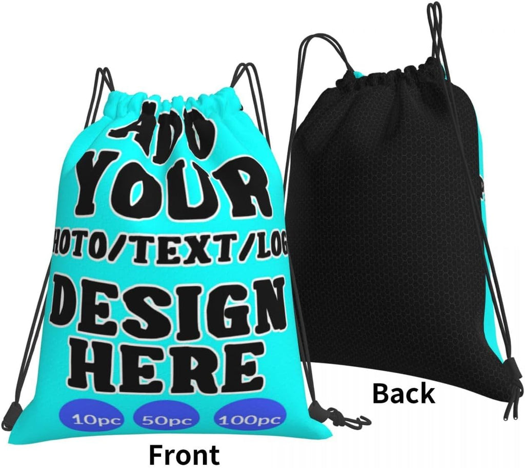 Custom Drawstring Backpack Set Of 10/50/100 Personalized Draw String Back Bag With Your Logo for Gym, Travel & Everyday Style12