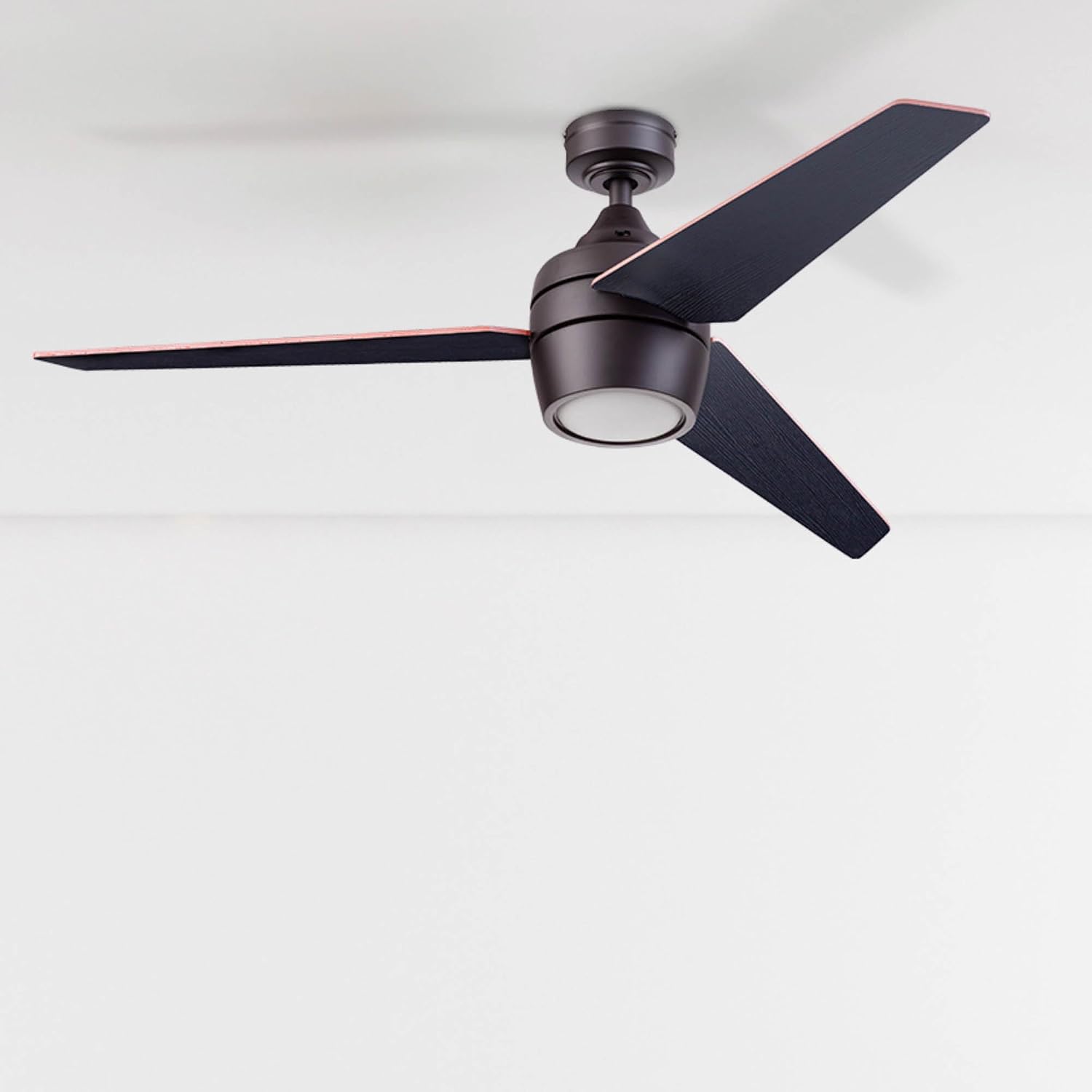 Honeywell Ceiling Fans Eamon Modern 52 Inch Ceiling Fan with Light, LED Fan with Remote Control, Indoor Fan, 3 Contemporary Blades with Maple and Black Wood Finish Options, Bronze (51922-01)