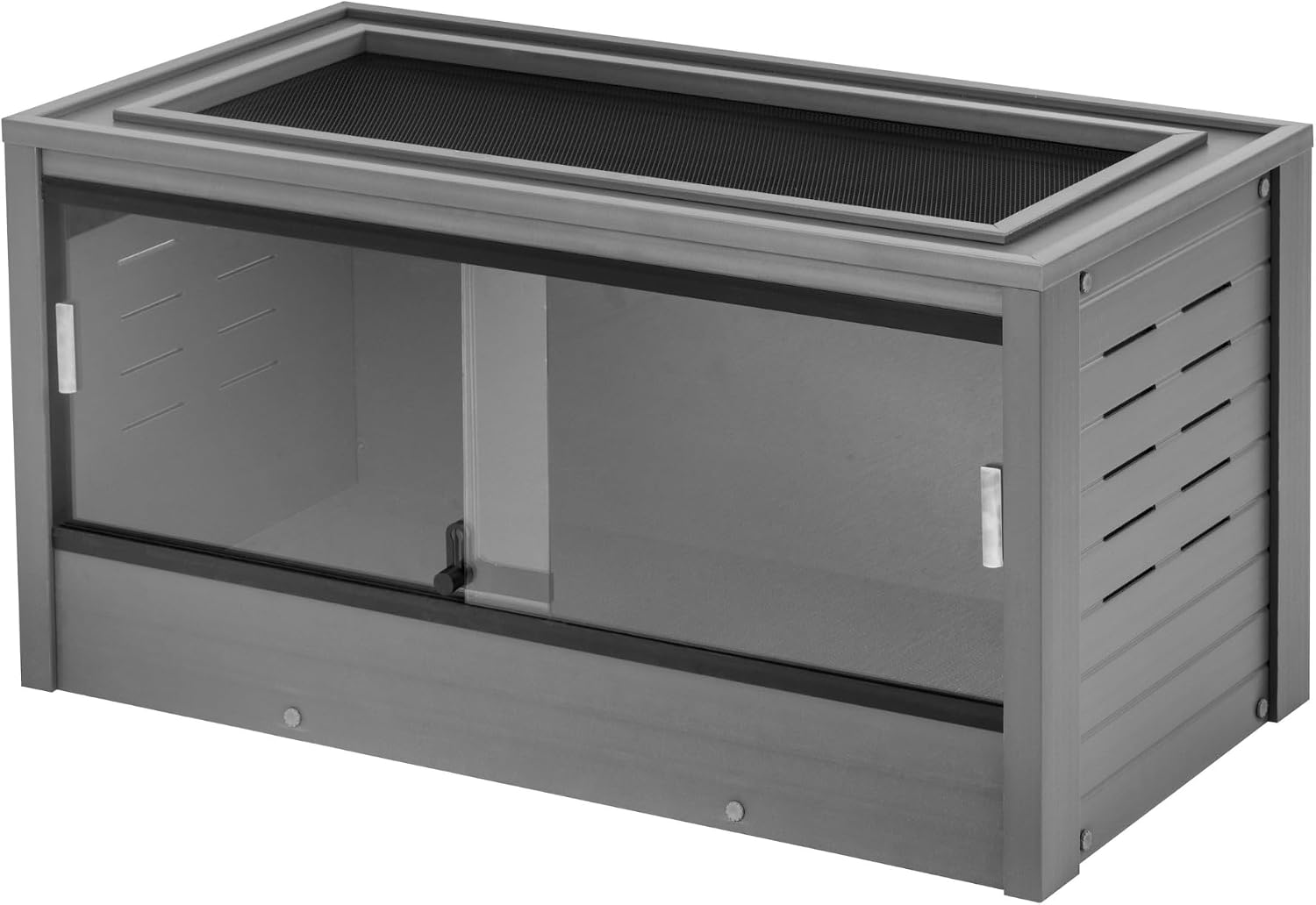 New Age Pet ECOFLEX 36' Wide Medium Reptile Habitat, Mojave Lounge for Snakes, Tortoises & Lizards in Maple, Black & Grey, Easy Assembly, Sliding Glass Doors & Mesh Top