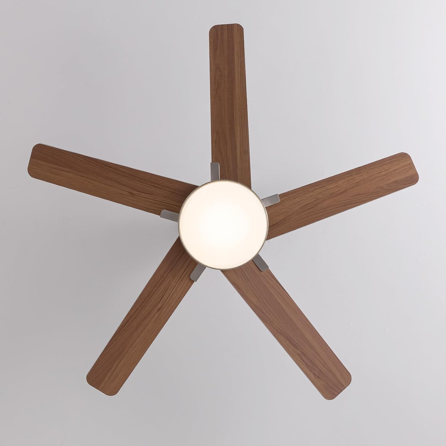Ceiling Fans with Lights and Remote Control, 52 Inch Modern Ceiling Fan with 3CCT Dimmable LED, 6 Speeds, Quiet Reversible DC Motor, Timer, Nickel Ceiling Fan for Living Room, Kitchen, Outdoor Patio