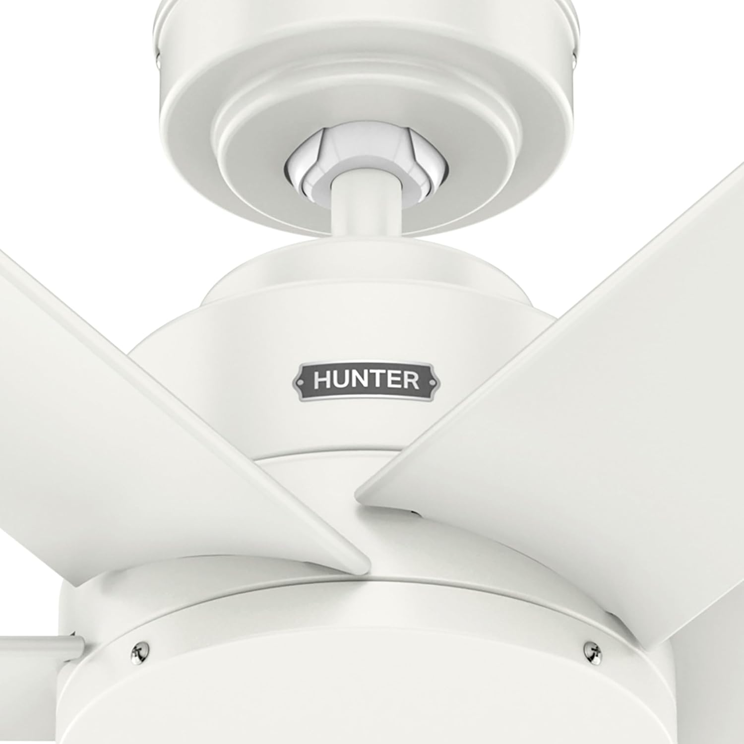 Hunter Fan 52 inch Ceiling Fan with No Light, Outdoor or Indoor White Ceiling Fan for Porch, Living Room, Office, Kitchen, Garage, 6 Blades (Renewed)