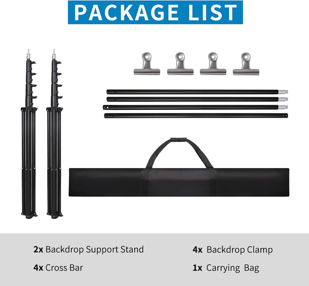14.11X 13.12 FT Large Heavy Duty Backdrop Stand, Adjustable Photography Studio Photo Background Support System with Carry Bag for Parties, Events Decoration, Wedding, Birthday, Portrait