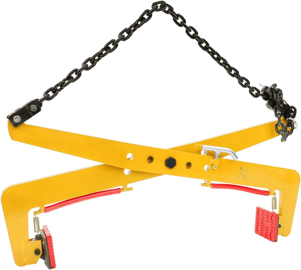 1764lbs Heavy Duty Stone Lifting Clamp 14'-35' Opening Adjustable Stone Clamp Scissor Lifter Clamp for Carrying & Vertical Transport of Concrete Blocks, Slate Sheets, Granite Slab, Timber (Yellow)