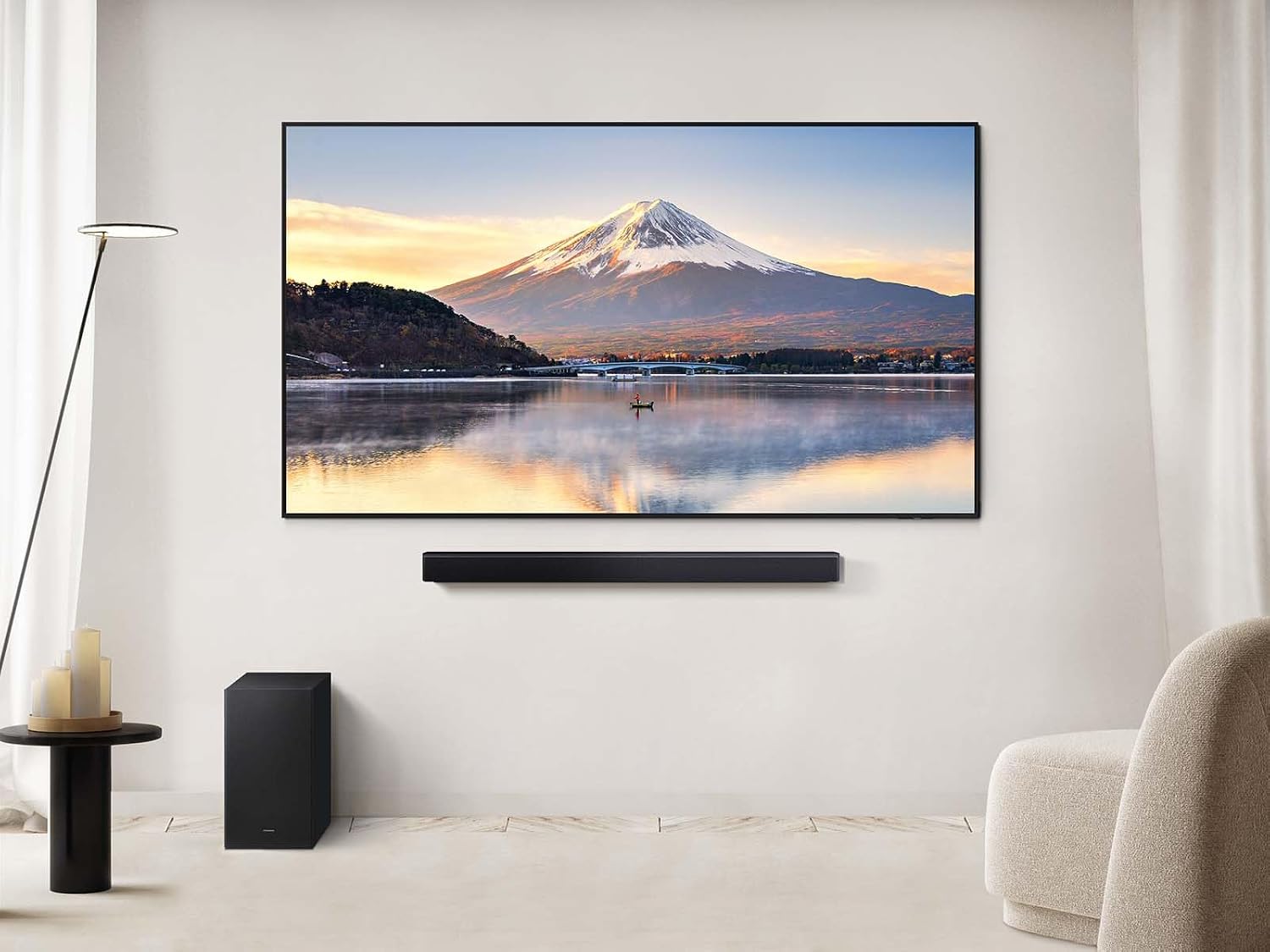 Samsung B-Series Soundbar HW-B550F 2.1 ch DTS Virtual:X Soundbar with Subwoofer (2025 Model) Voice Enhance Mode, Bass Boost, Adaptive Sound