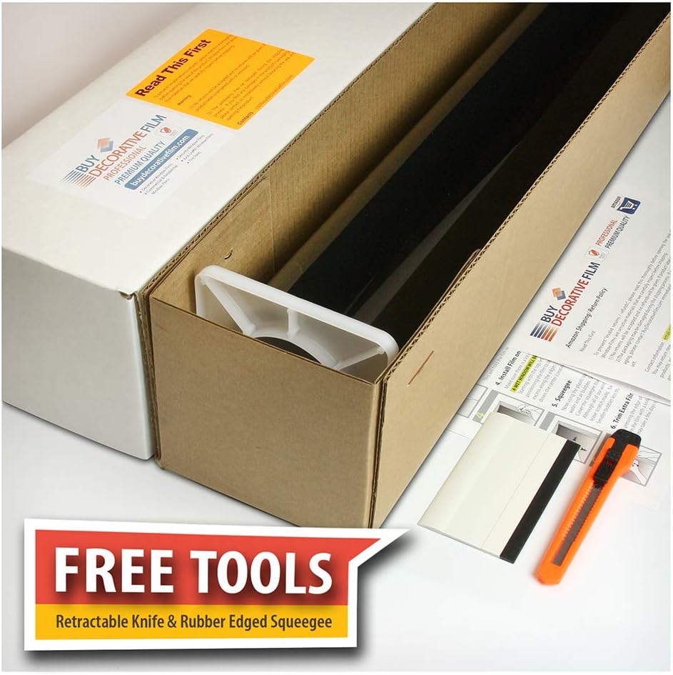 BDF S8MB35 Window Film Security and Sun Control 8 Mil Black 35 (Medium) - 36in X 24ft