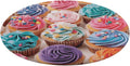 Birthday Cupcakes Coral Velvet Round Floor Mat Non-Slip Bath Rug Floor Covering for Bathroom Vanity Guest Suite & Vacation Home