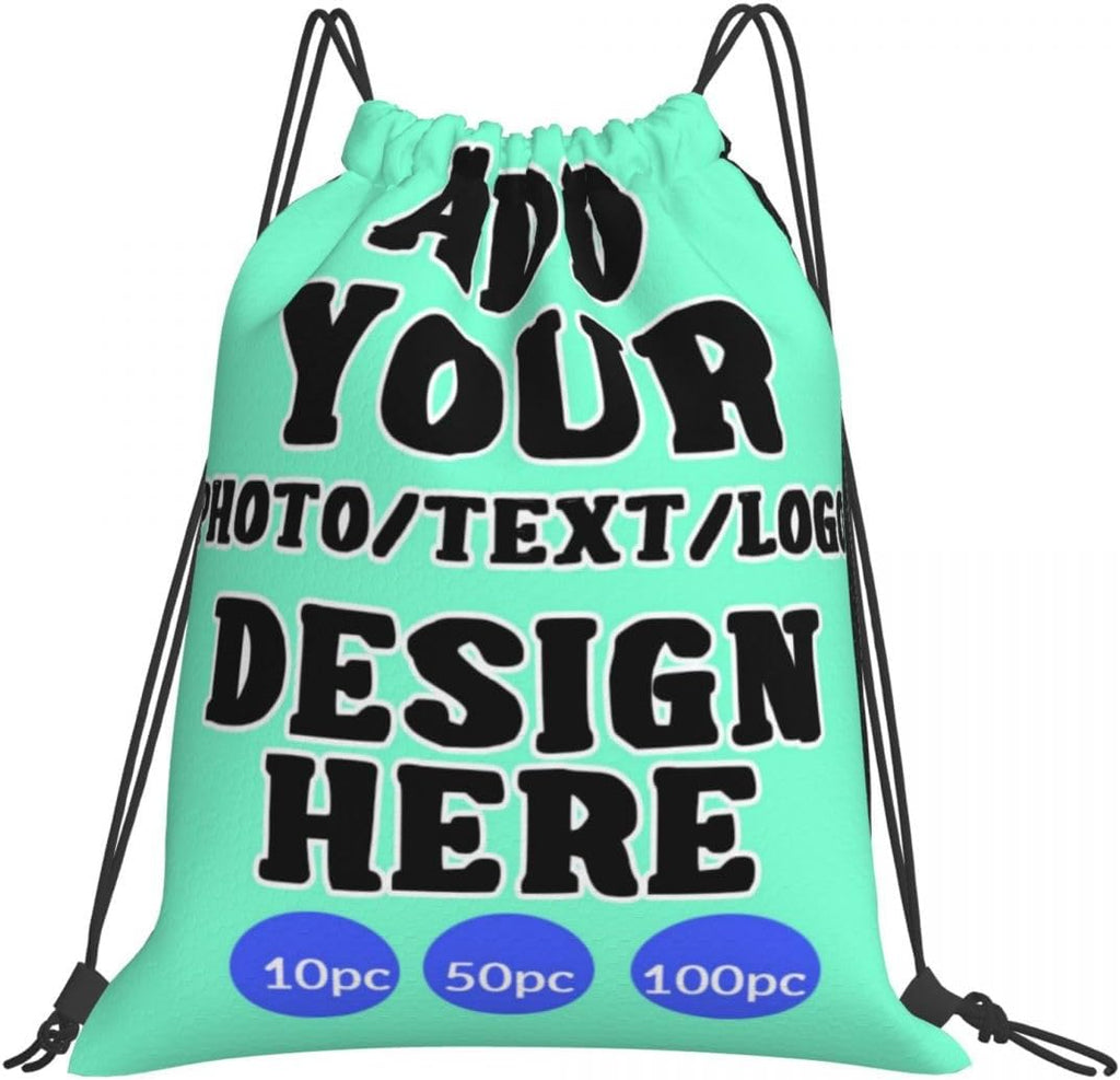 Custom Drawstring Backpack Set Of 10/50/100 Personalized Draw String Back Bag With Your Logo for Gym, Travel & Everyday Style13