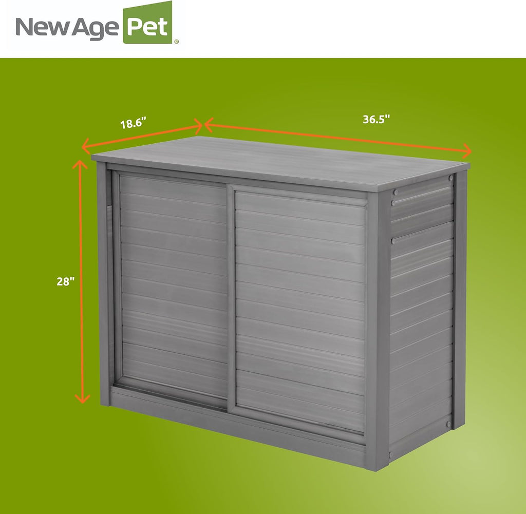 New Age Pet ECOFLEX 36' Storage Cabinet for Pets in Grey, Durable Wood Plastic Composite, Non Toxic, Easy Assembly, Ideal for Bedding, Food, Toys, Medium Mojave Reptile Habitat Compatible