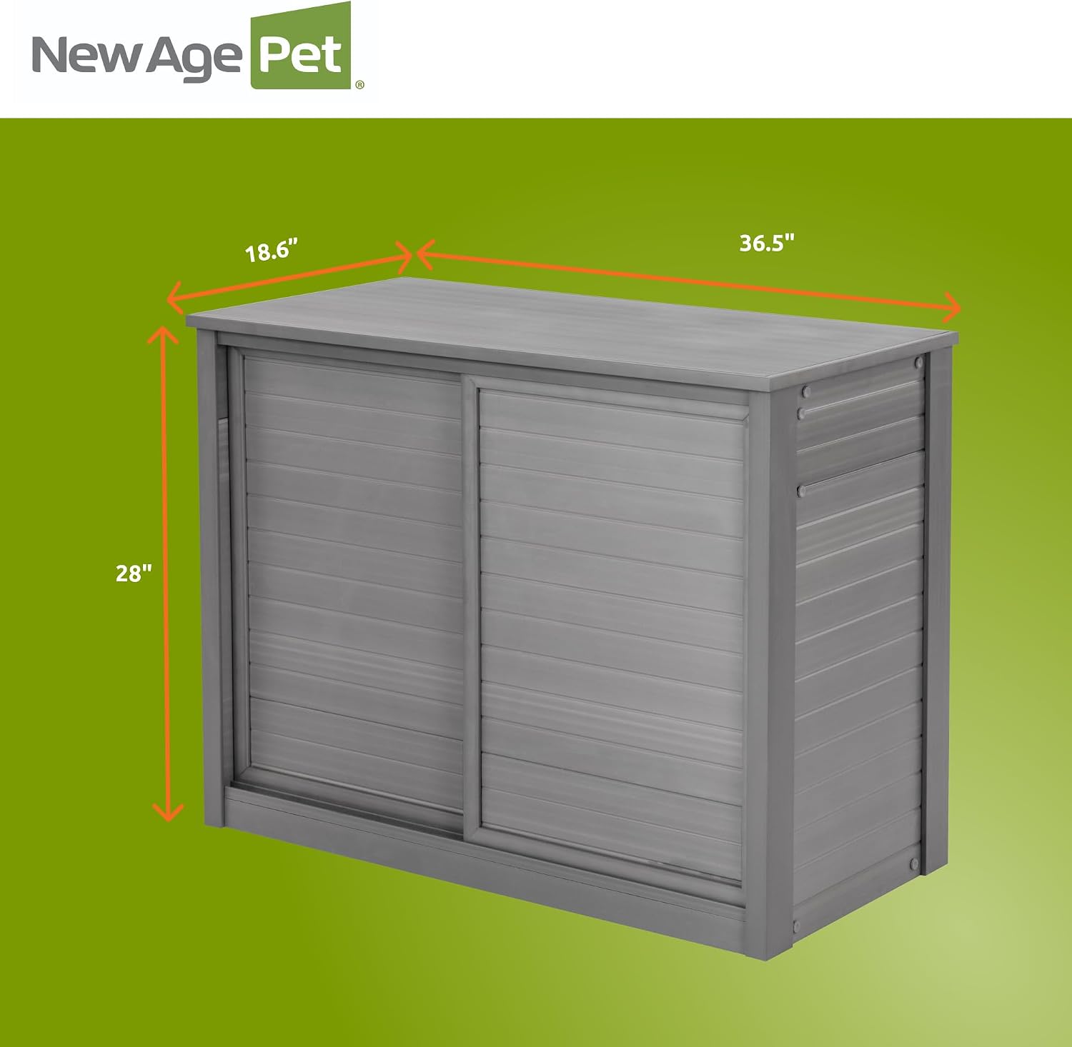 New Age Pet ECOFLEX 36' Storage Cabinet for Pets in Grey, Durable Wood Plastic Composite, Non Toxic, Easy Assembly, Ideal for Bedding, Food, Toys, Medium Mojave Reptile Habitat Compatible