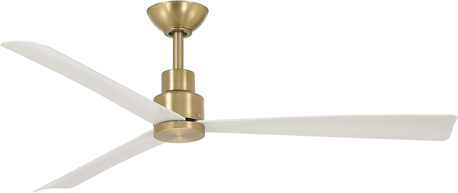 Minka Aire F786-SBR/WHF Simple - 44 Inch Ceiling Fan in Soft Brass with Flat White Blades