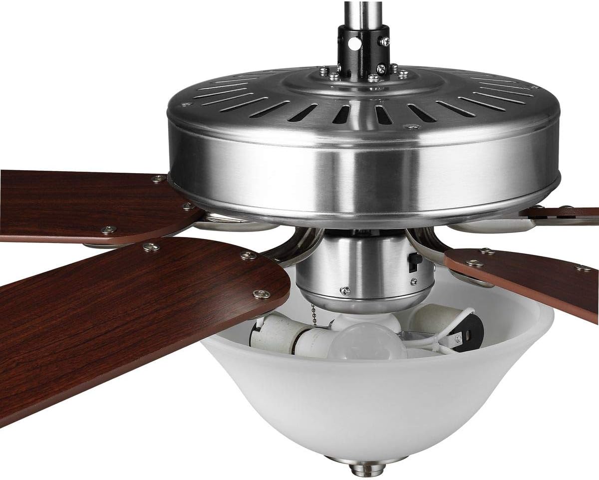Progress Lighting AirPro Collection 52'' Five-Blade Ceiling Fan with White Etched Light Kit