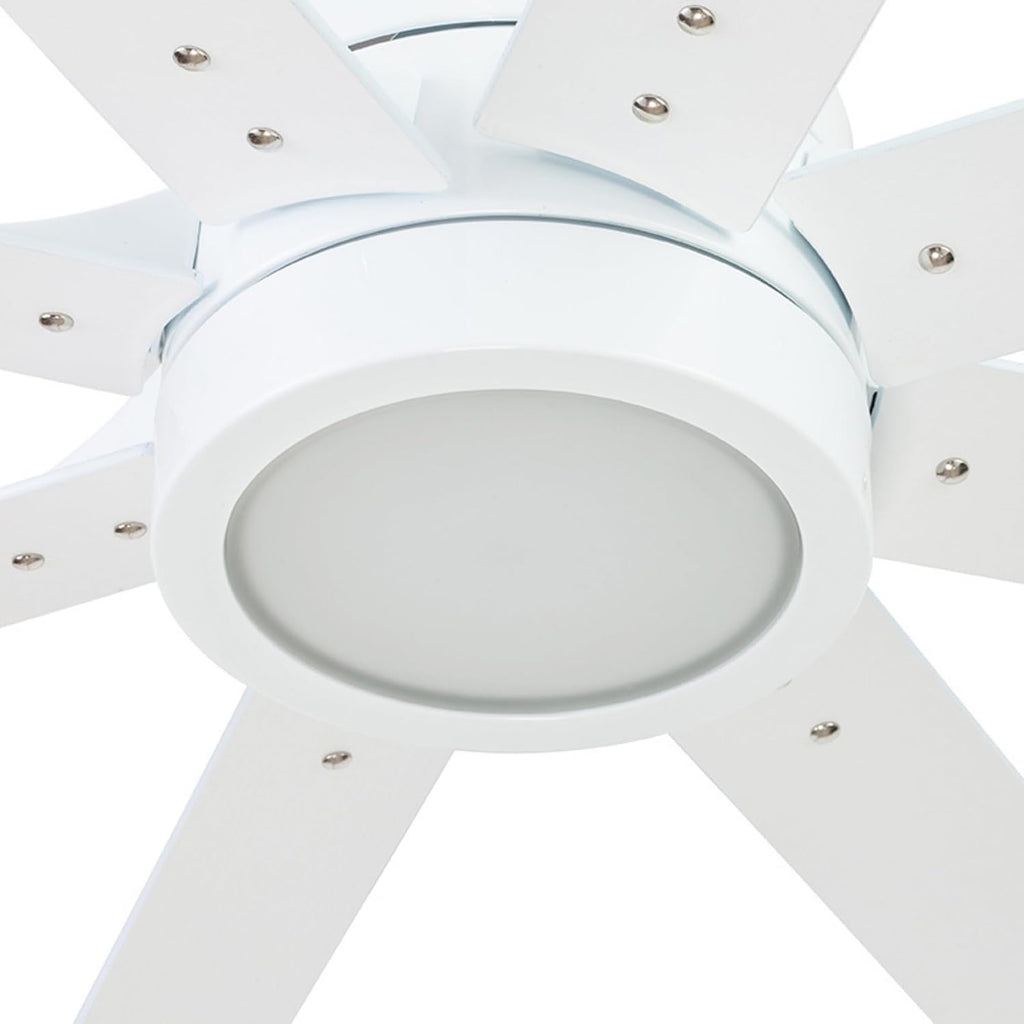Honeywell Ceiling Fans Xerxes Modern 62 Inch Ceiling Fan with Light, Remote Control Fan, LED Indoor Fan with 8 Blades, White and Gray Wash Blade Finish Options, White (51628-01)