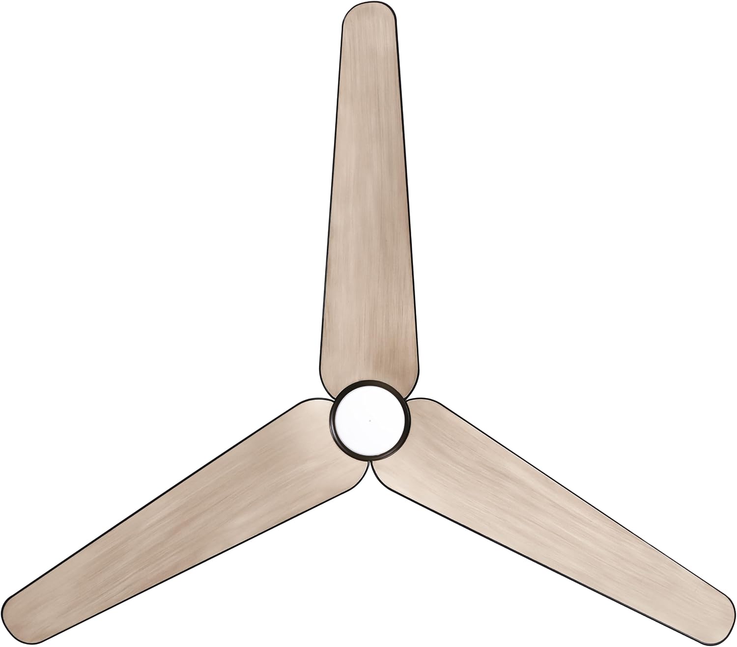 MINKA-AIRE F669L-CL/ASW Tempri 56' 3-Blade LED Indoor/Outdoor Ceiling Fan in Coal Black and Ashwood Finish Blades with Etched Lens