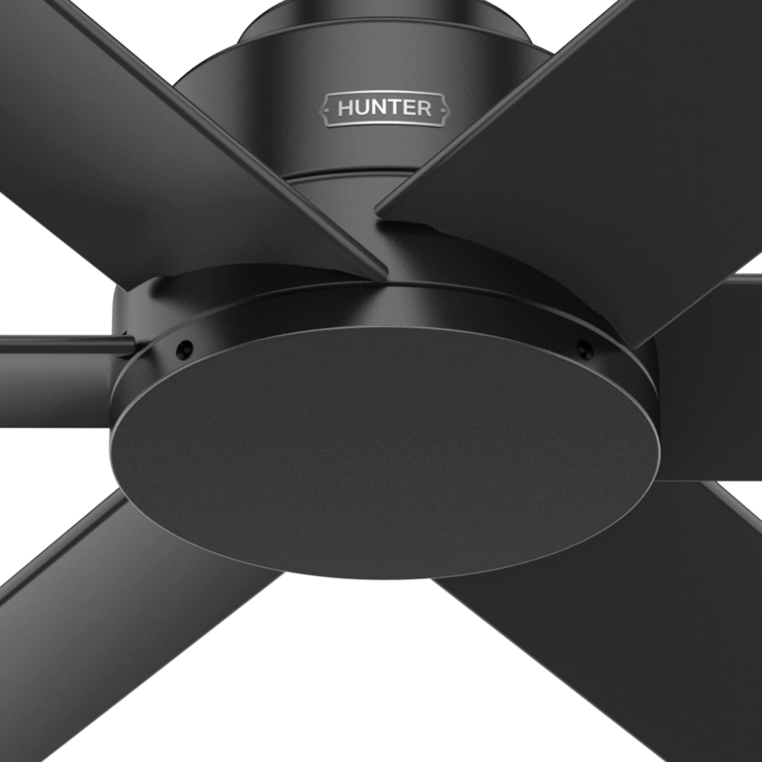 Hunter Fan 52 inch Ceiling Fan with No Light, Outdoor or Indoor Matte Black Ceiling Fan for Porch, Living Room, Office, Kitchen, Garage, 6 Blades (Renewed)